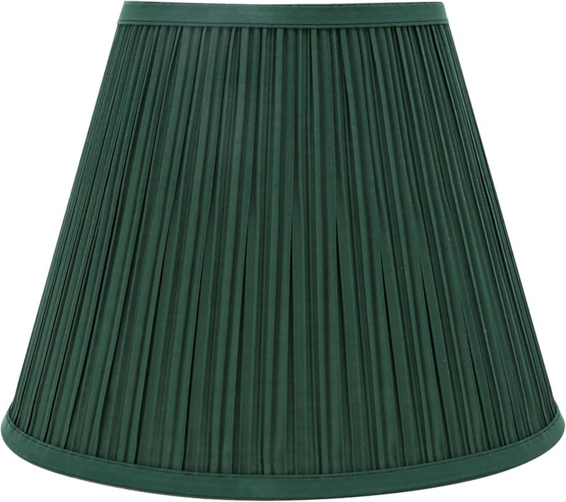 Aspen Creative 33053, Hardback Empire Transitional Spider Lamp Shade, Mushroom Pleated Dark Green, 7" Top x 13" Bottom x 10" Slant - Image 3